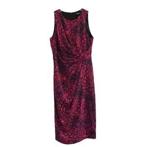 Badgley Mischka‎ Sheath Dress Women 2 Multicolor Gathered Sleeveless Cocktail